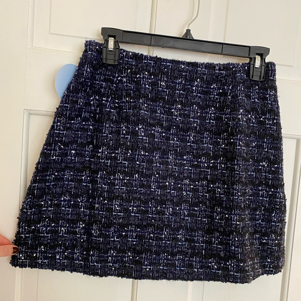 Hill House Navy Tweed Skirt